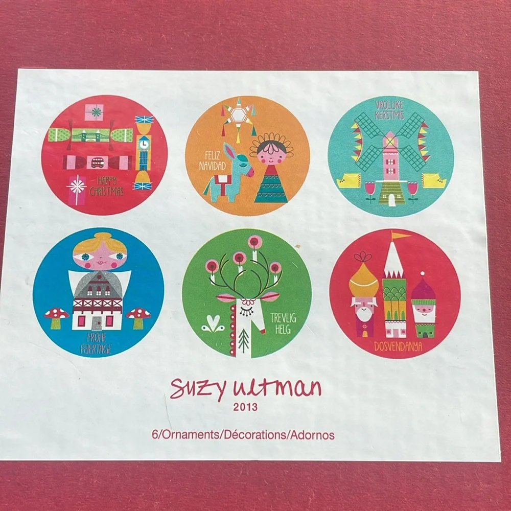 Crate & Barrel - A Set of 6 Christmas Around the World Ornaments